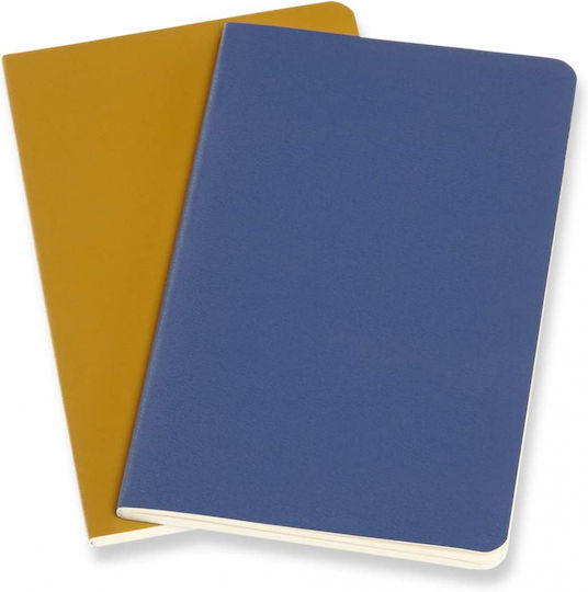 Moleskine Σετ 2 Σημειωματάρια 80 Φύλλων Ριγέ Μπλε