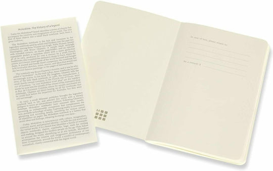 Moleskine Σετ 2 Σημειωματάρια 80 Φύλλων Ριγέ Μπλε