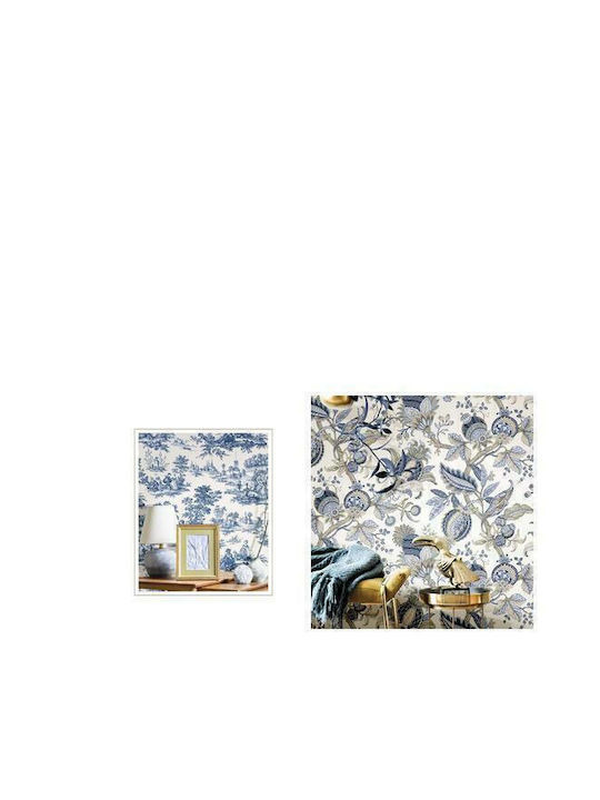 Wallpaper Blooming Garden Beige/Blue L1005xW53cm