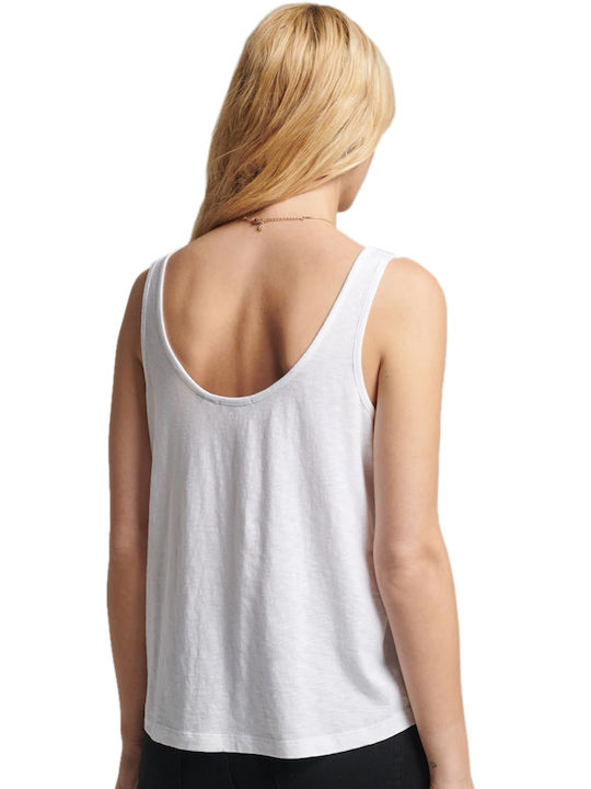 Superdry Studios Pocket Women's Summer Blouse Cotton Sleeveless White