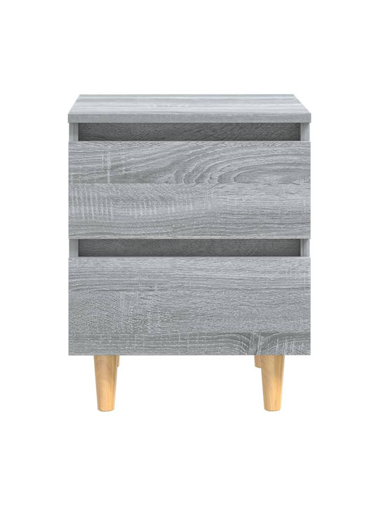 Wooden Bedside Table Gray 40x35x50cm