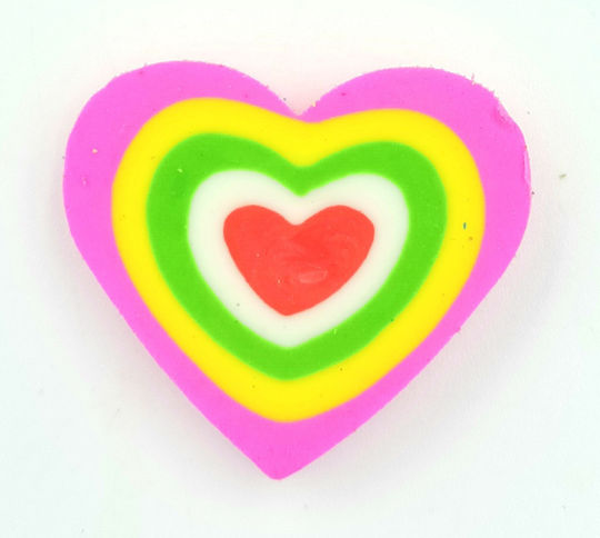 Justnote Eraser for Pencil and Pen Heart Rainbow (Μiscellaneous colours) 1pcs