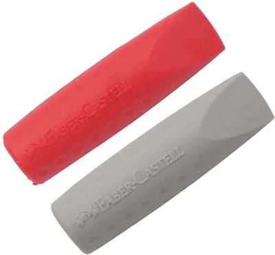 Faber-Castell Radiergummi für Bleistifte Grip 2001 Rot/Grau 2Stück Rot/Grau