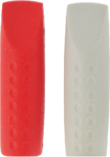 Faber-Castell Eraser for Pencil and Pen Grip 2001 Red/Grey 2pcs Red/Grey