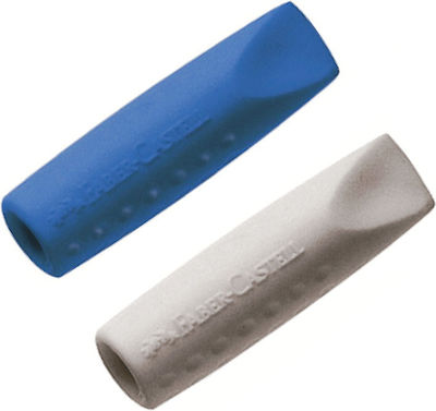 Faber-Castell Eraser for Pencil and Pen Grip 2001 Gray/Blue 2pcs Blue/Grey