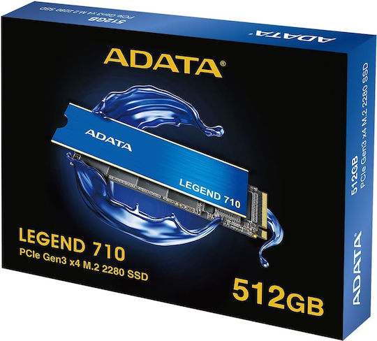 Adata Legend 710 SSD 512GB M.2 mit PCI Express 3.0 Kommunikationsprotokoll und Kühlkörper ALEG-710-512GCS
