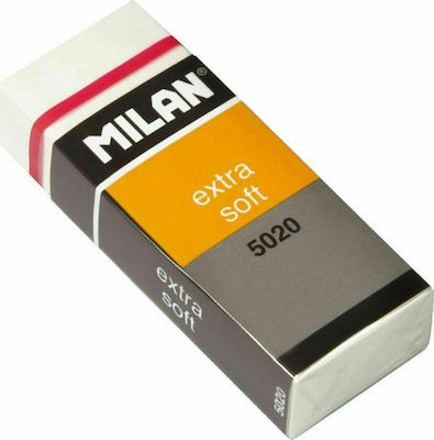 Milan Eraser for Pencil and Pen Extra Soft 5020 1pcs White