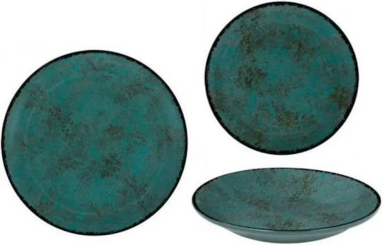 Oriana Ferelli Teal Teller Wüste Keramik Teal mit Durchmesser 20cm 6Stück