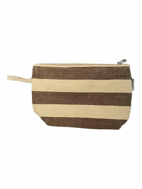 Benzi Fabric Beach Bag with Cosmetic Bag with Stripes