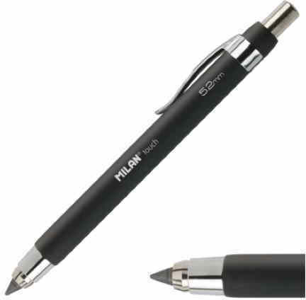 Milan Touch 535206 Μηχανικό Μολύβι Σχεδίου Μεταλλικό 5.2mm με Ξύστρα 1τμχ Μαύρο