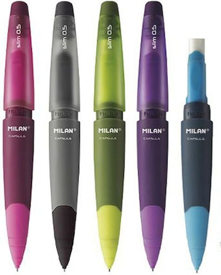 Milan Capsule Slim Μηχανικό Μολύβι 0.5mm με Γόμα 1τμχ (Διάφορα Χρώματα)