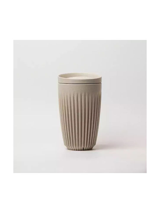 Rice Husk Cup with Lid Beige 340ml