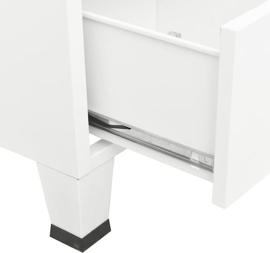 Metallischer Büroaufbewahrungsschrank Weiß 90x50x180cm