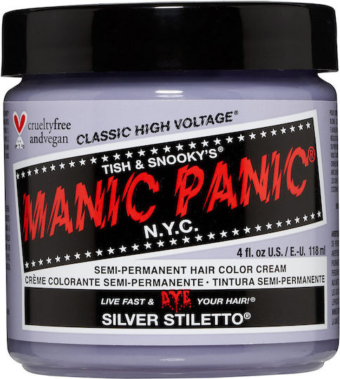 Manic Panic Classic High Voltage Vopsea Temporară De Păr Fără Amoniac Silver Stiletto 118ml