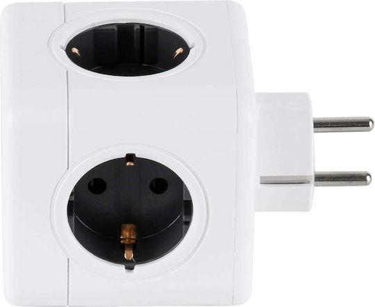 GloboStar PowerCube with Surge Protection 5 Positions with USB-A Gray