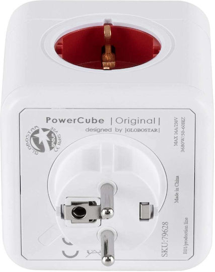 GloboStar PowerCube mit Überspannungsschutz 5 Positionen