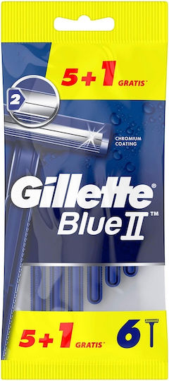Gillette Blue II Ξυραφάκια μιας Χρήσης με 3 Λεπίδες 6τμχ