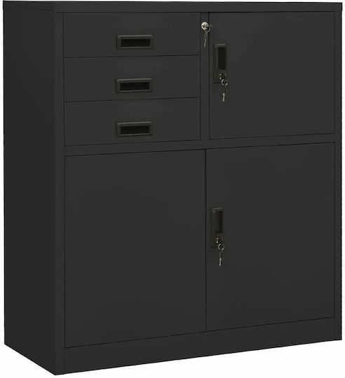 Δίφυλλη Μεταλλική 90x40x102εκ. Ανθρακί