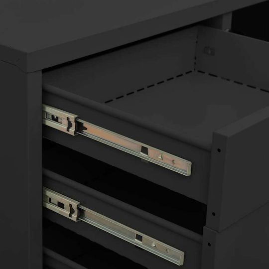 Double-leaf Metallic Outdoor Storage Cabinet with Locking Capability with 1 Shelf Anthracite 90x40x102 cm