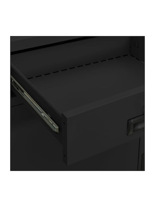 Double-leaf Metallic Outdoor Storage Cabinet with Locking Capability with 2 Shelves Anthracite 90x40x102 cm
