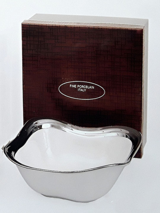 Karvounis Dekorative Schüssel Porzellan White 26x26cm 1Stück