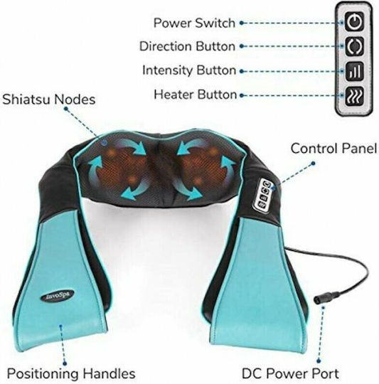 YD-8018 Blue Massage Device Shiatsu for the Neck with Infrared Heat Blue