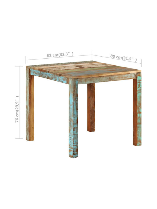 Tisch Taverne aus Massivholz Colorful 82x80x76cm