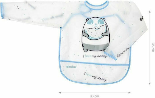 Akuku Badger Waterproof Plastic Coverall with Hoop & Loop Fastener & Sleeves Light Blue