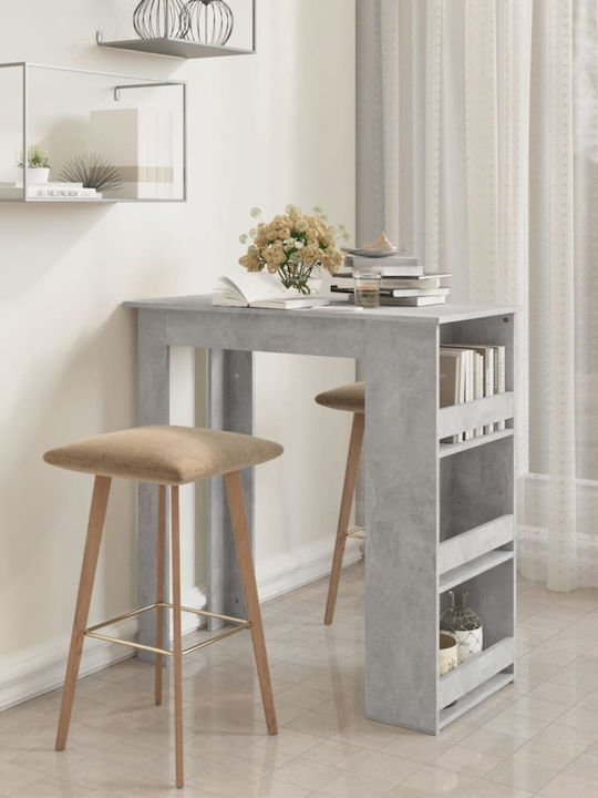 Table Bar Wooden Grey Concrete 102x50x103.5cm