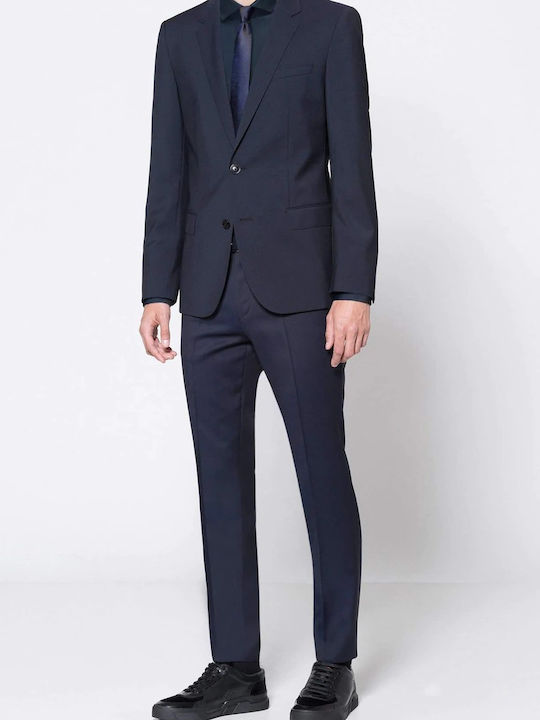 Getlin Trousers Suit Elastic in Slim Fit Navy Blue