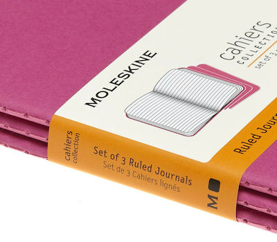 Moleskine Set 3 Notizbücher Geregelt Rosa