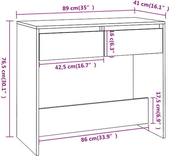 Konsole Smoky Oak L89xB41xH76.5cm