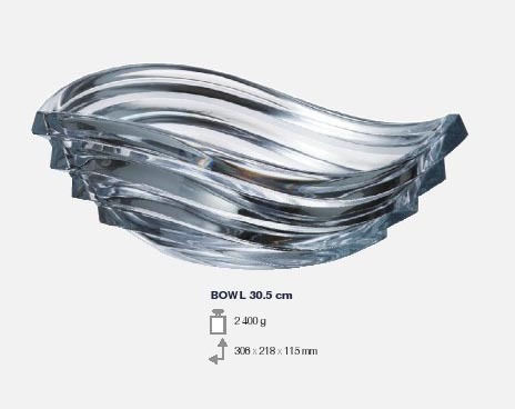 Bohemia Wave Decorative Bowl Transparent 30.5x22x11cm