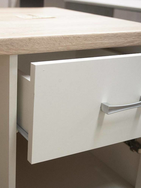 Γραφείο Top Mix Ξύλινο Λευκό / Sonoma 120x55x77εκ.
