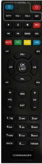 Commander Satellite Decoder 9100 HD Full HD (1080p) DVB-S2 with PVR Recording Function in Black Color
