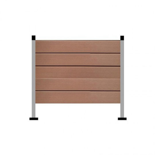 Dedron Deck Περίφραξης Κήπου Πλάγια Brown από WPC 360x12x2εκ. Καφέ