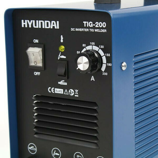 Hyundai TIG-200 DC MOSFET-3PCB Ηλεκτροκόλληση Inverter TIG με Μέγιστο Ρεύμα Συγκόλλησης 200A και Κύκλο Εργασίας 60%