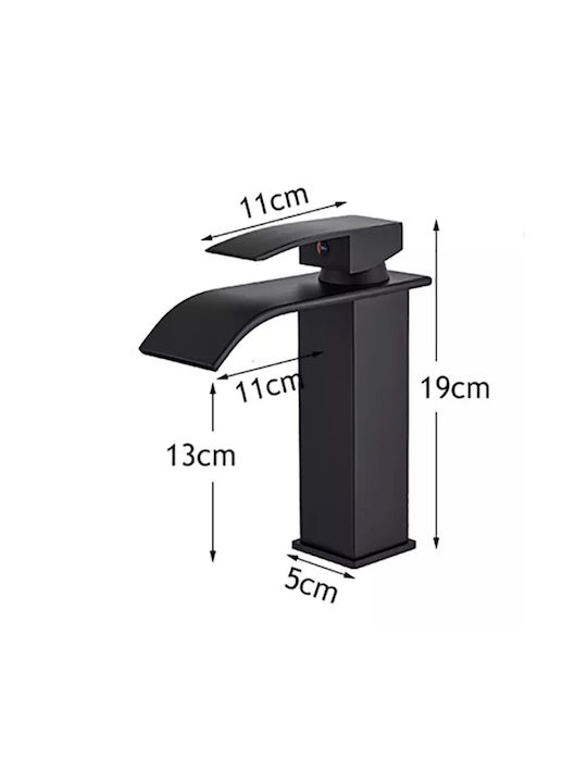Luxury Mixing Waterfall Sink Faucet Retro Black