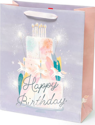 Legami Milano Unicorn Cake Paper Bag for Gift with Theme "Unicorns" Purple