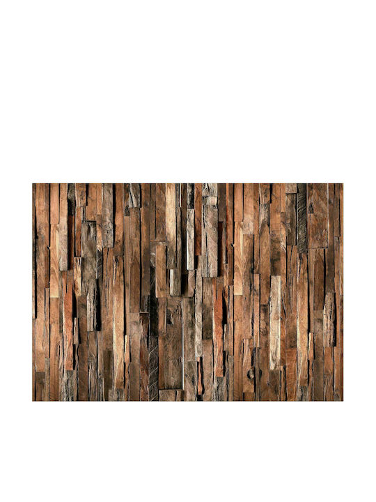 Autocolantă Fototapet de Perete 147x105cm Wooden Curtain (Brown) Maro