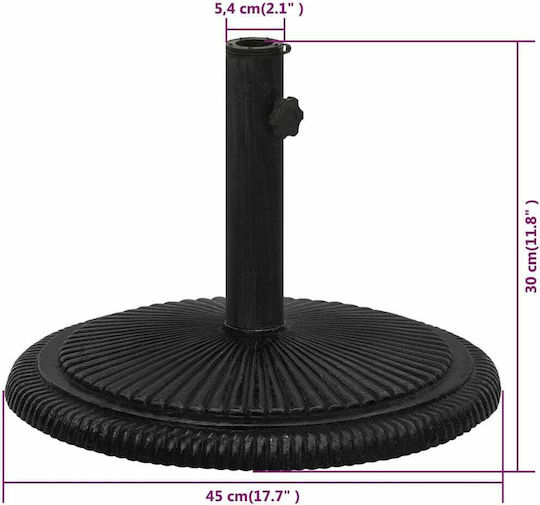 vidaXL Stand de umbrelă din Fontă în Culoare Negru 45x45x30cm