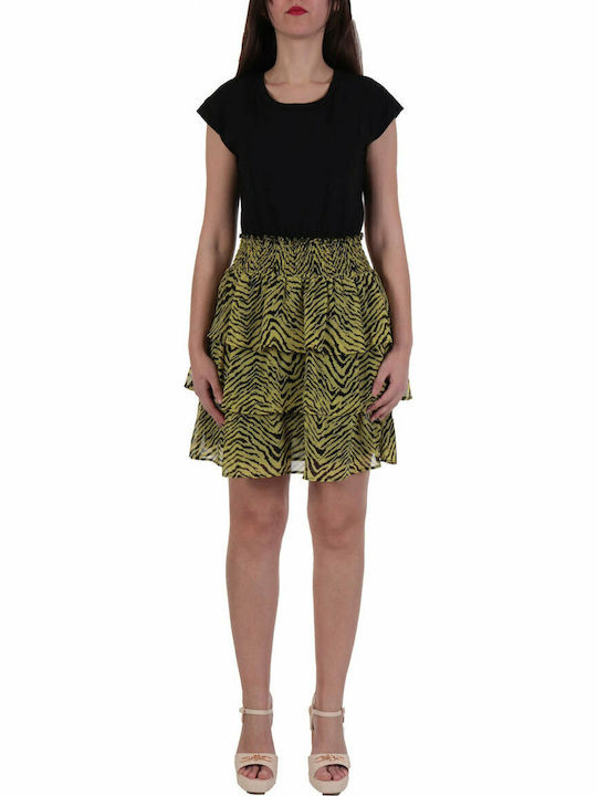 Rochii De Vară Pentru Femei Mini Rochie Cu Volane Animal Print