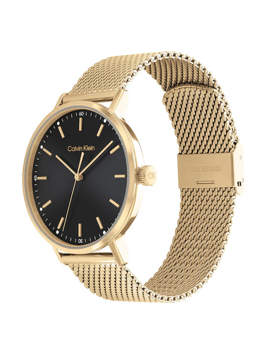 Calvin Klein Modern Men's Watch 42mm Battery with Gold Metal Bracelet