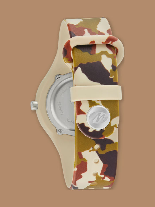 Marea Camouflage Men's Watch 42mm Battery with Brown Rubber Strap