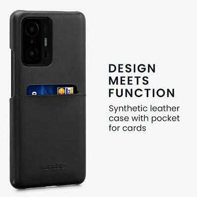 KWmobile Card Synthetic Leather Back Cover with Credit Card Holder Black (Xiaomi 11T / 11T Pro)