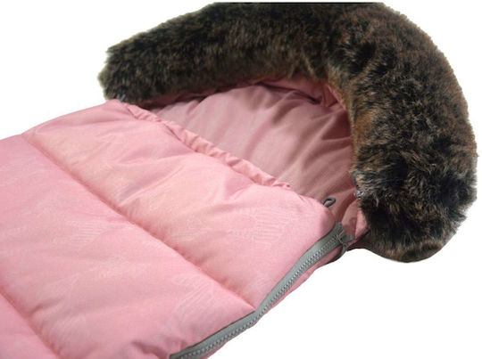 Lanila Fur Universal Kinderwagen-Fußsack Rose 120x50εκ.