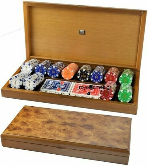 Dal Negro Set 300 Numbered Poker Chips 12gr in Box with 2 Decks