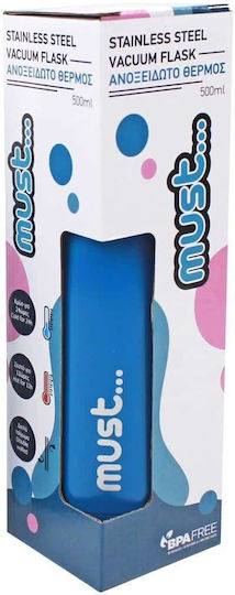 Must Team Flasche Thermosflasche Rostfreier Stahl BPA Frei 500ml Blau