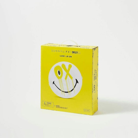 Sunnylife Luxe Smiley Φουσκωτό Στρώμα Θαλάσσης Λευκό
