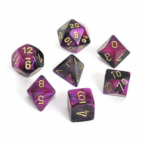 Chessex Call of Cthulhu Gemini Polyhedral Dice Black-Purple/Gold 7τμχ